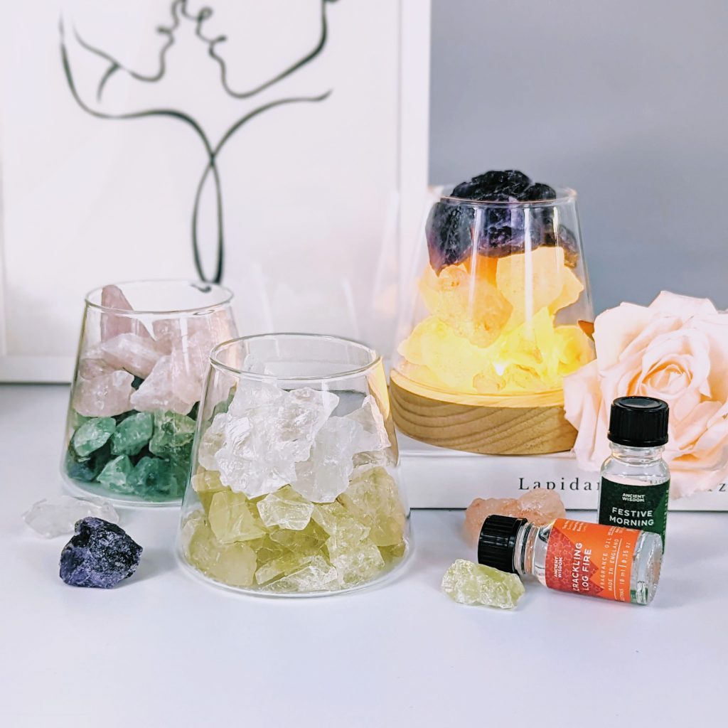 Lampa Aroma z kryształami
