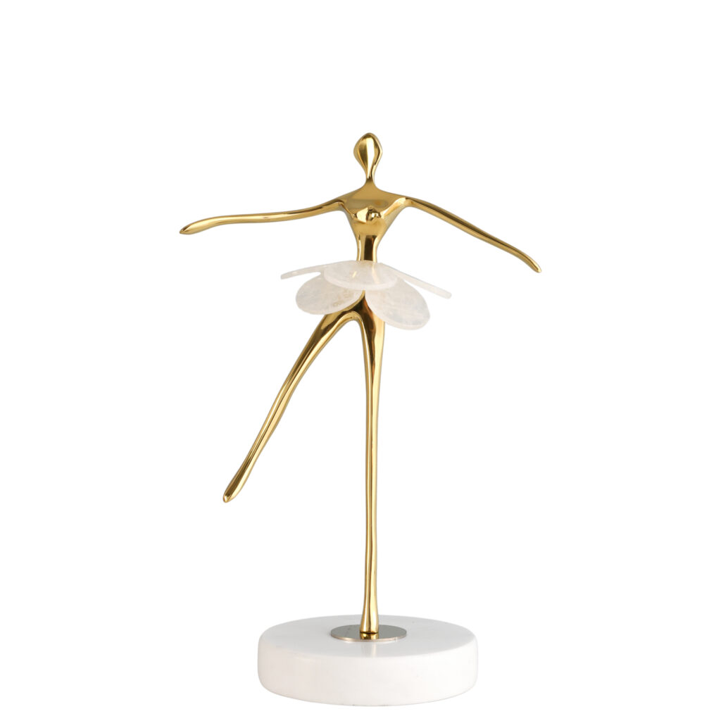 Figurka baletnica w tańcu kryształ górski marmur dekoracja 26 cm