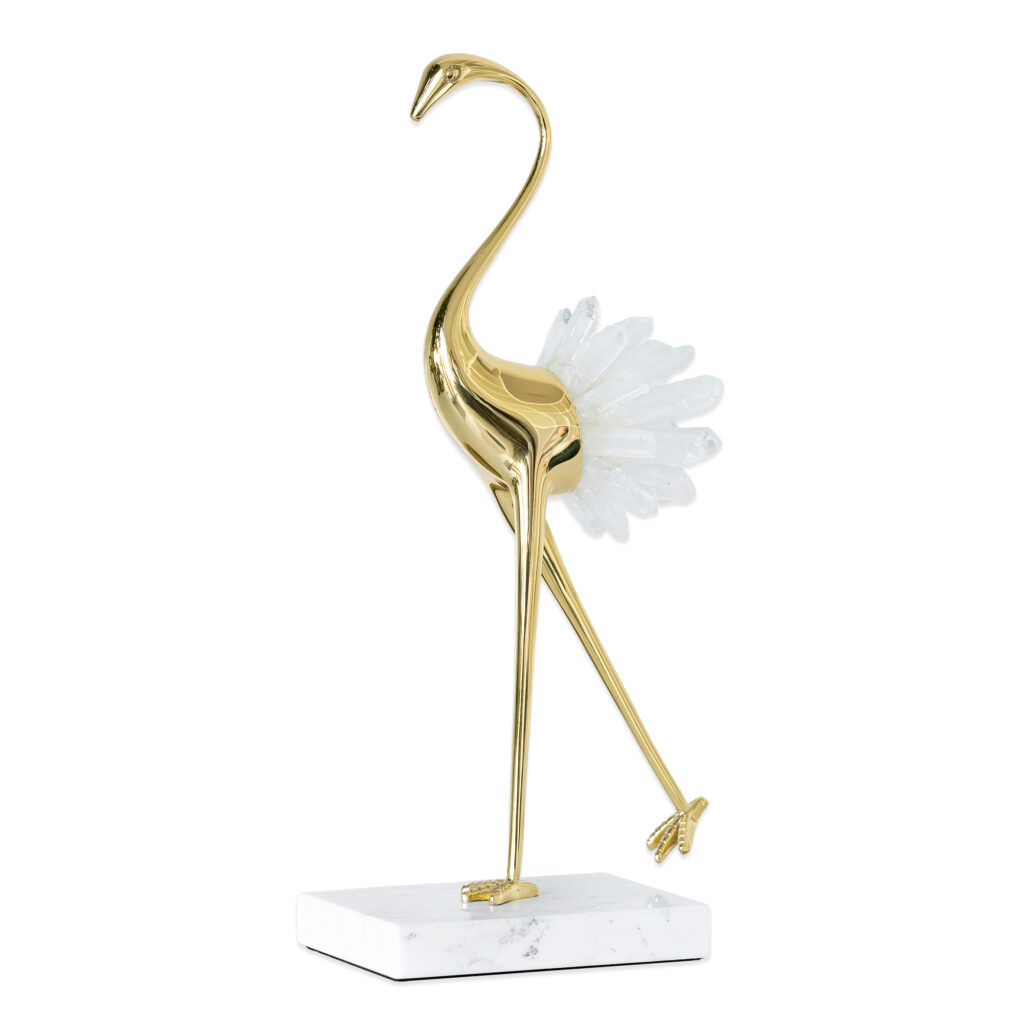 Figurka ptak 30 cm z kryształem górskim