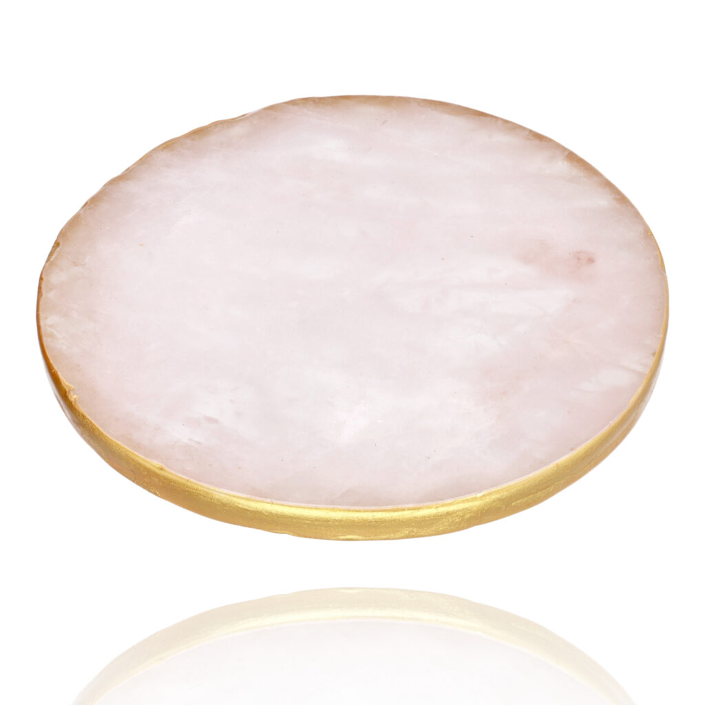 Podkładka kwarc różowy okrągła 10 cm