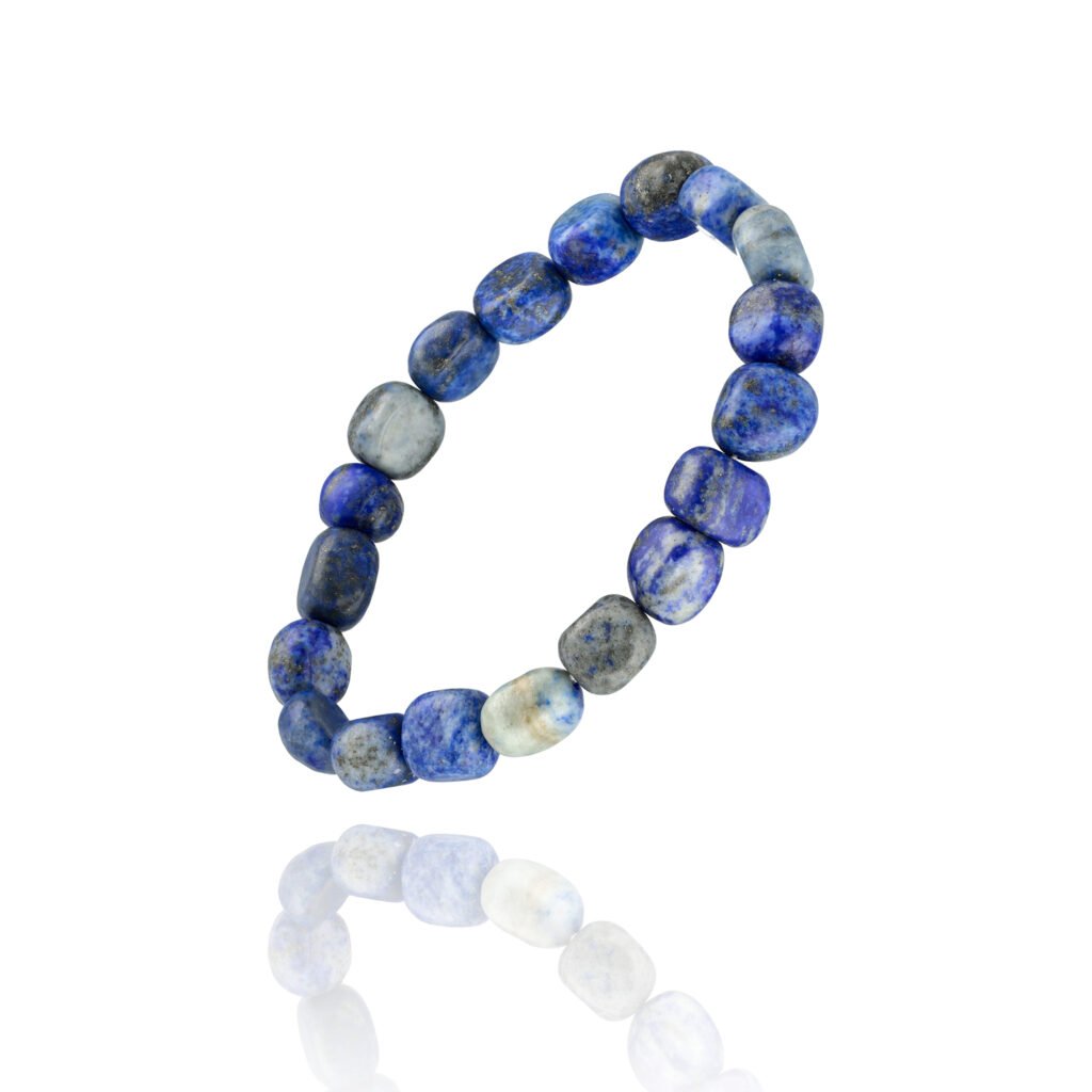 Bransoletka z kamieniami na gumce Lapis lazuli