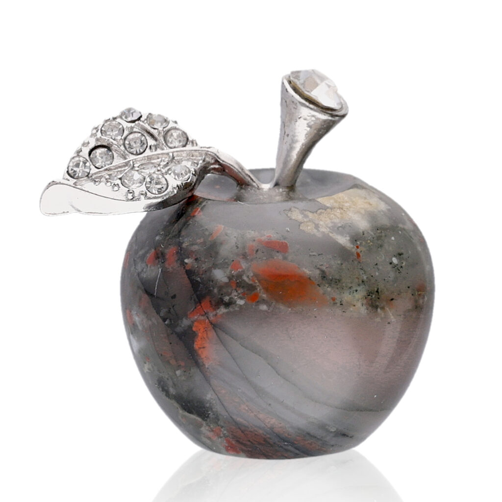 Jabłuszko z kamienia heliotrop mini figurka
