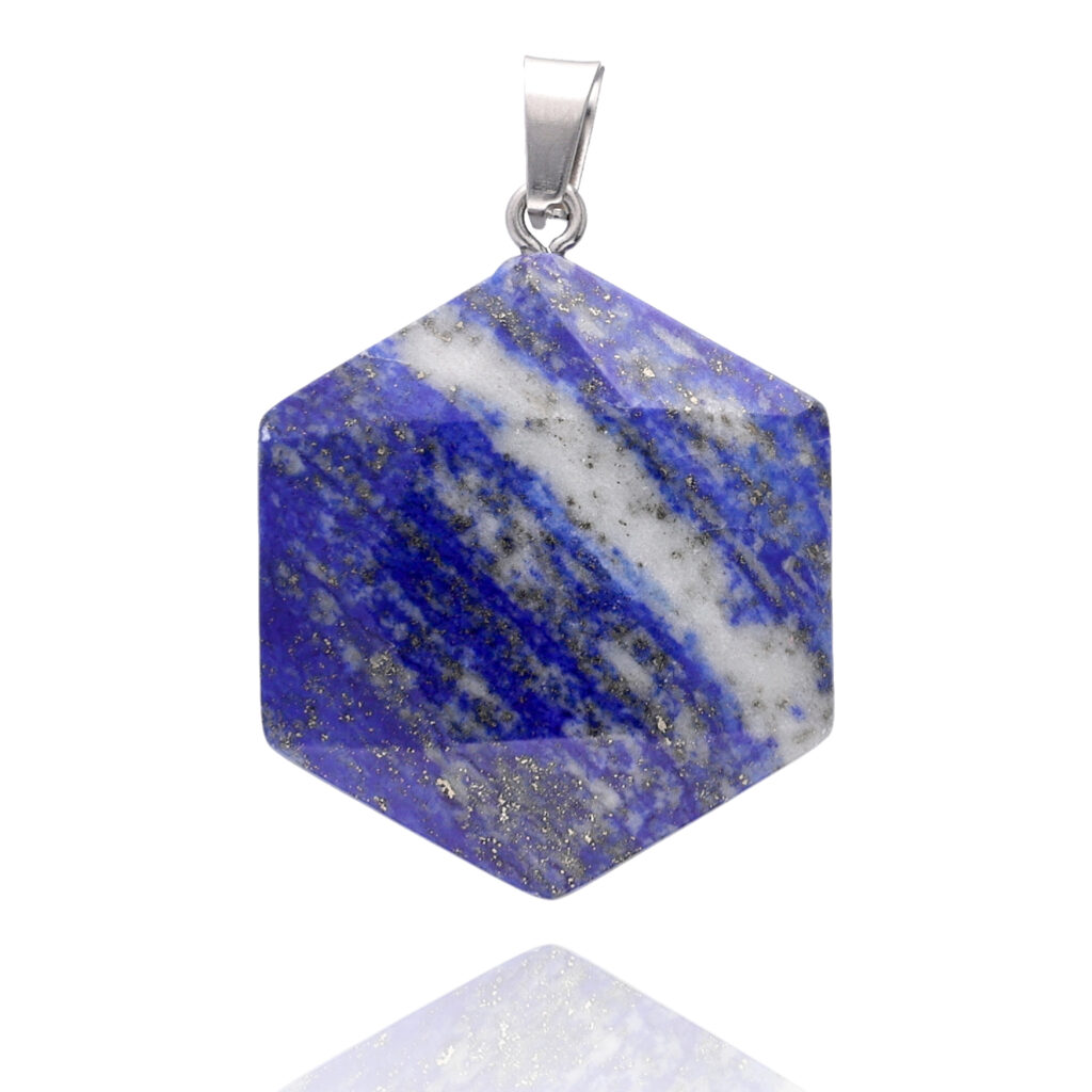 zawieszka sześciokąt lapis lazuli